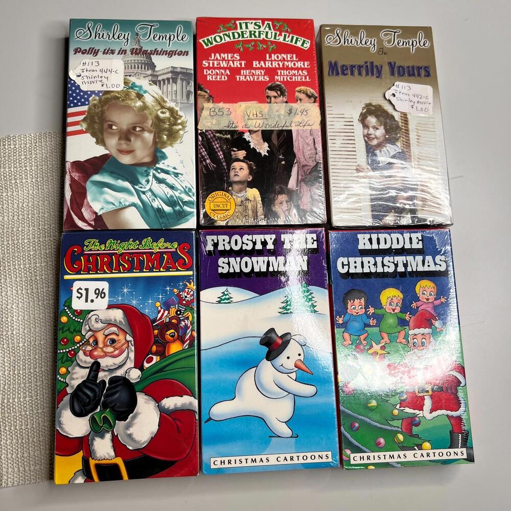 Lot of 6 Sealed VHS Christmas‎ Holiday Movies Shirley Temple & Classics Frost